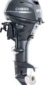 2000 Yamaha 25 HP 3 Cylinder Carbureted 2 Stroke 15" (Short Shaft) Tiller Outboard Motor.